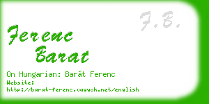 ferenc barat business card